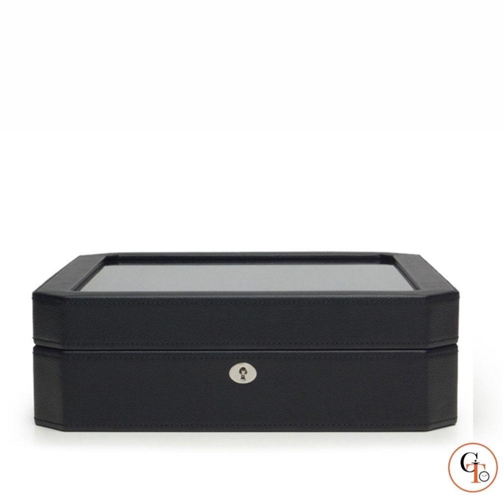 WOLF – WINDSOR 10 PIECE WATCH BOX WITH COVER, BLACK – 4584029