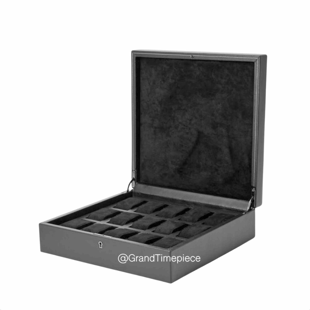 WOLF BRITISH RACING 15 PIECE WATCH BOX  – BLACK