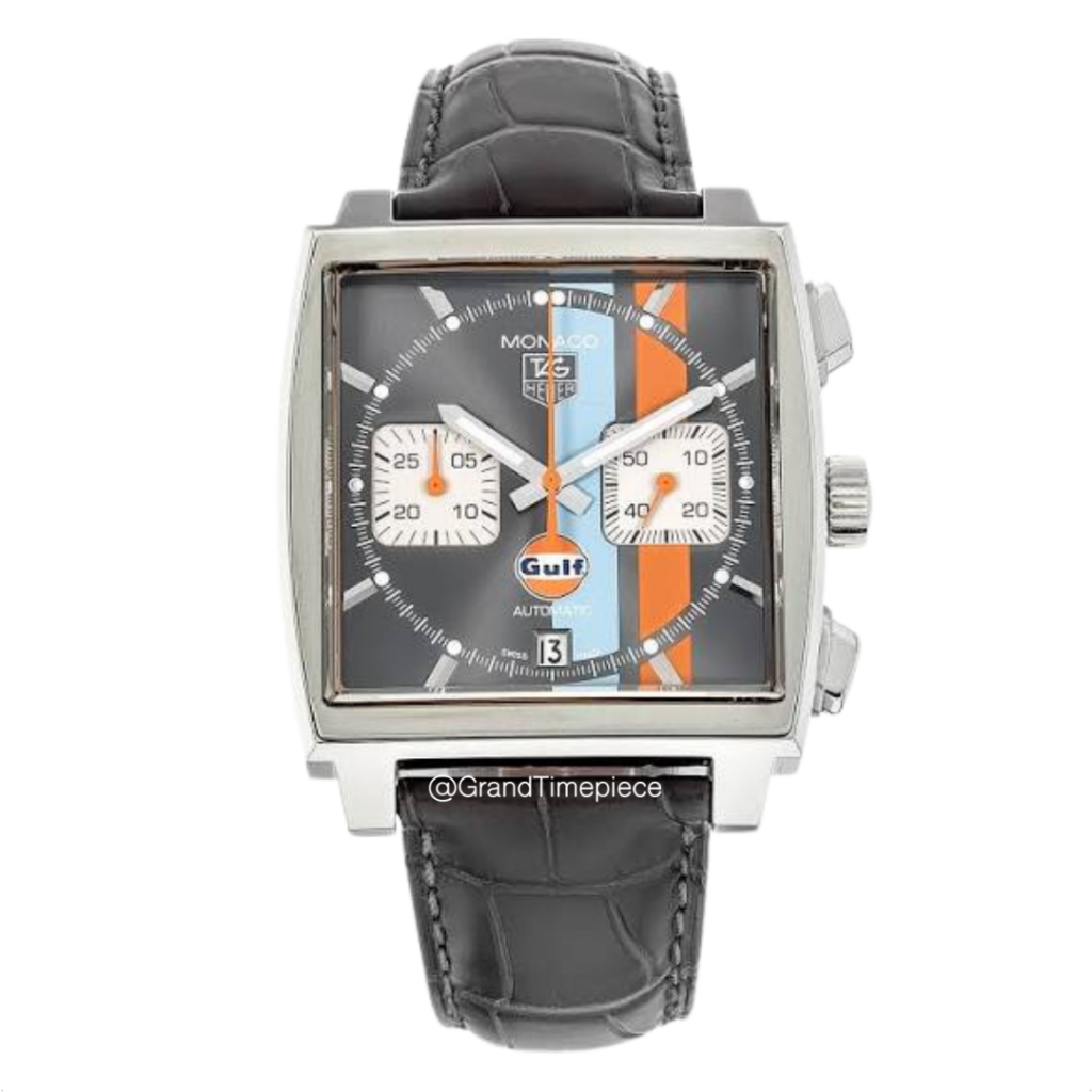TAG HEUER MONACO GULF CALIBRE 12 CHRONOGRAPH 39MM – CAW2113.FC6250